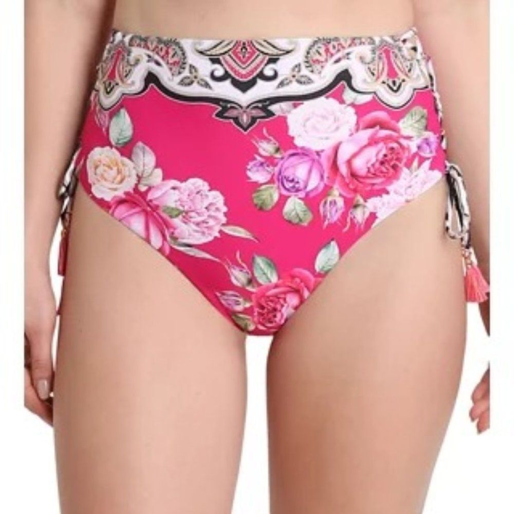 Nanette  Lepore Floral High Waisted Swim Bikini Bottoms NWT 10